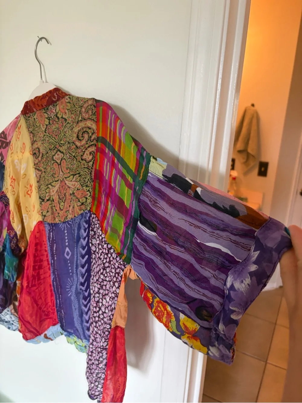 Sacred Threads Multicolor Patchwork Kimono-Style Jacket - Picture 4 of 5